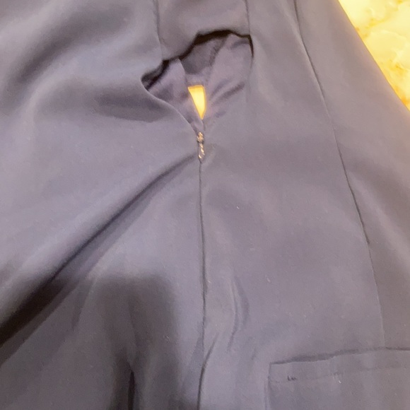 Zara blue jumpsuit with deep V back and side cut outs. SZ M - Picture 6 of 7